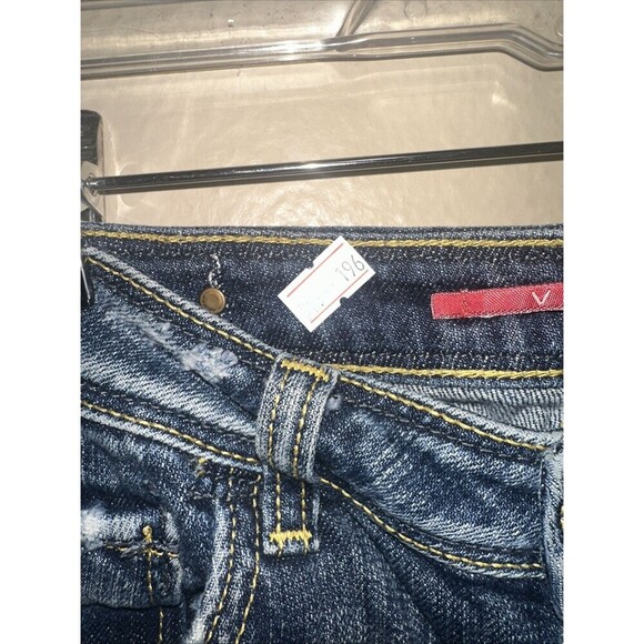 Vigoss Jeans Women's size 3 Dark Wash Denim Yellow Stitch Detail - Picture 7 of 7